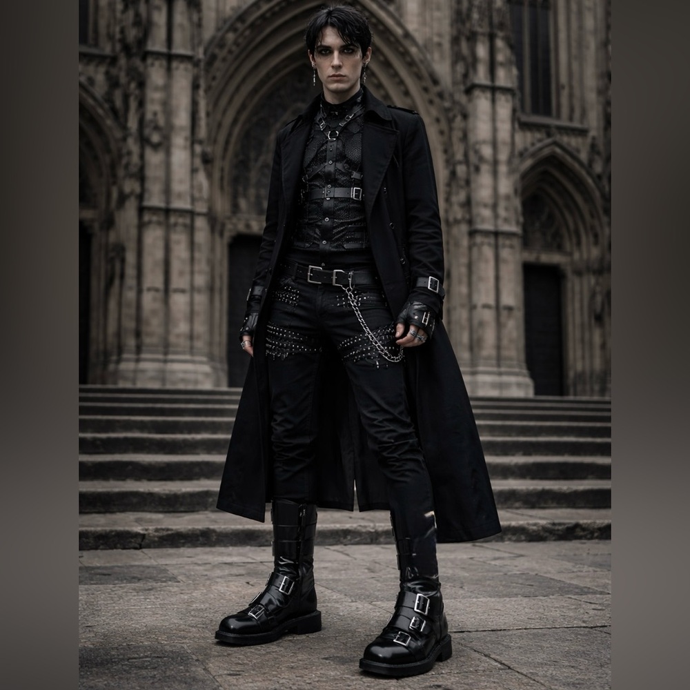 Eytys Rare “Cadiz” Goth/Punk/Moto/Combat Black Leather Boots Size 10.5